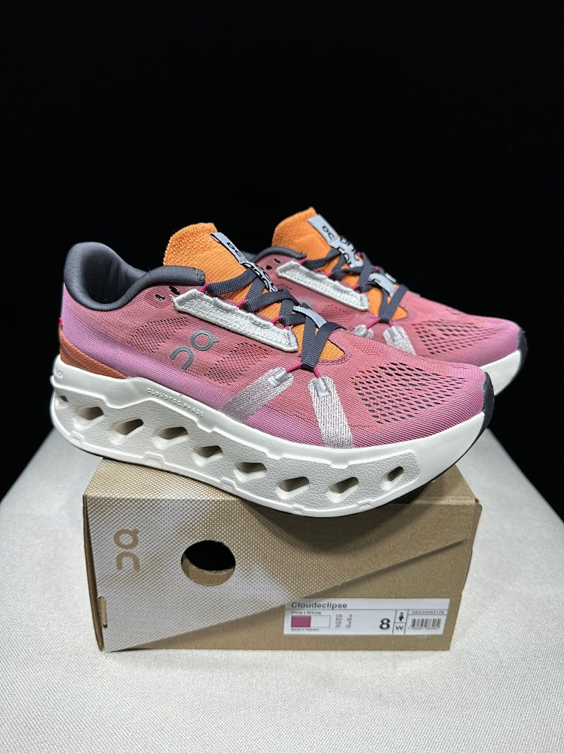 Pink and White On CloudEclipse Running Shoes - product image from the listing.