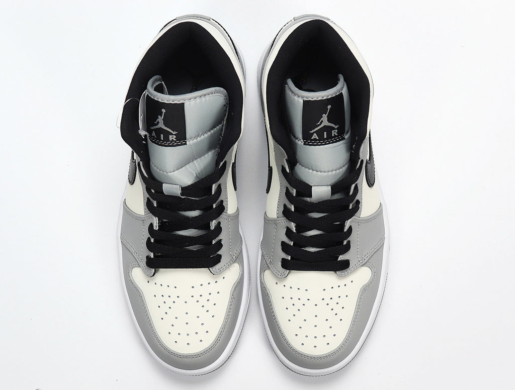 Jordan 1 High Dior-Inspired Sneakers in Grey White Black - product image from the listing.