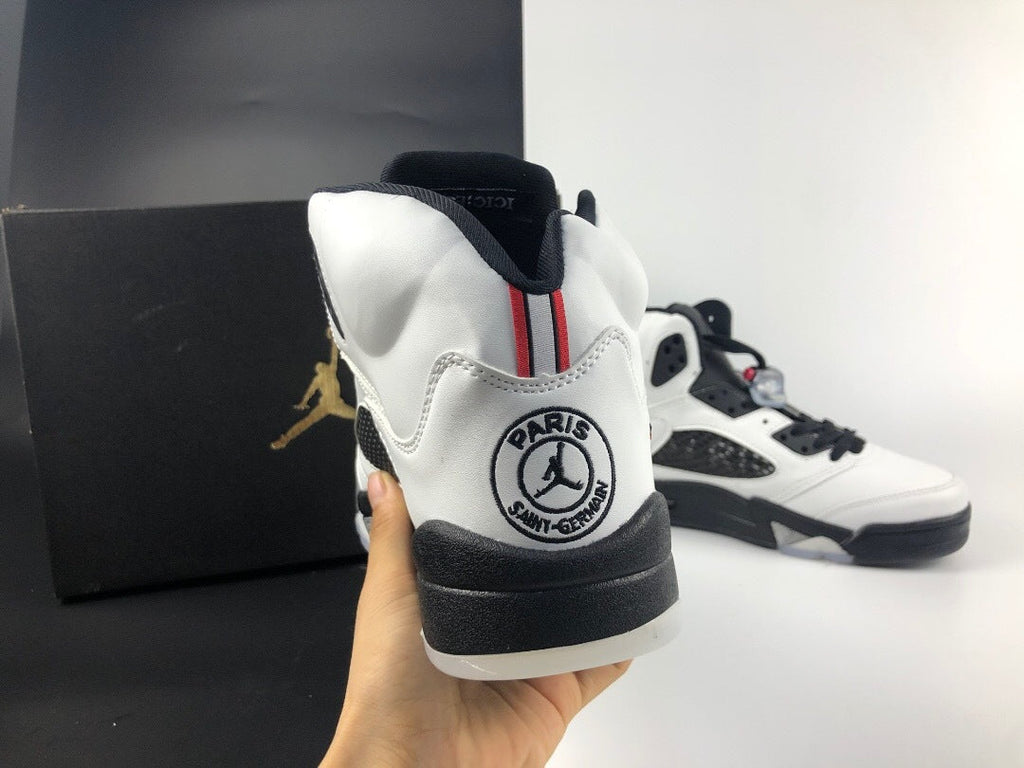 Jordan 5 Retro White Paris High-Cut Sneakers - product image from the listing.