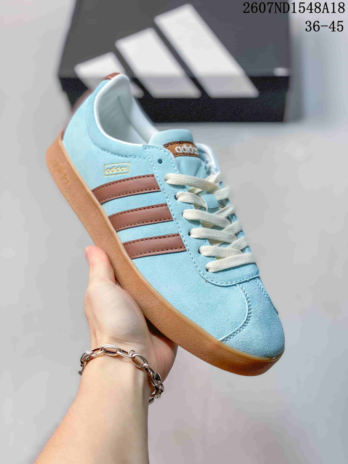 adidas VL Court Classic Sneakers in Blue Brown - product image from the listing.
