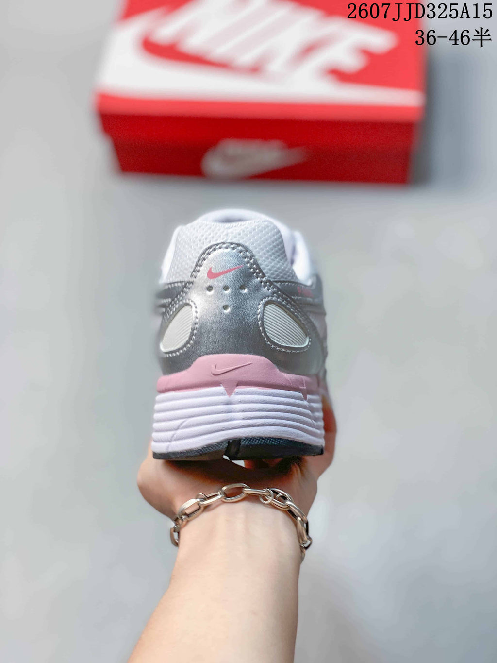 Nike P-6000 Running Sneakers in Silver Pink 2607JJD325A15 - product image from the listing.