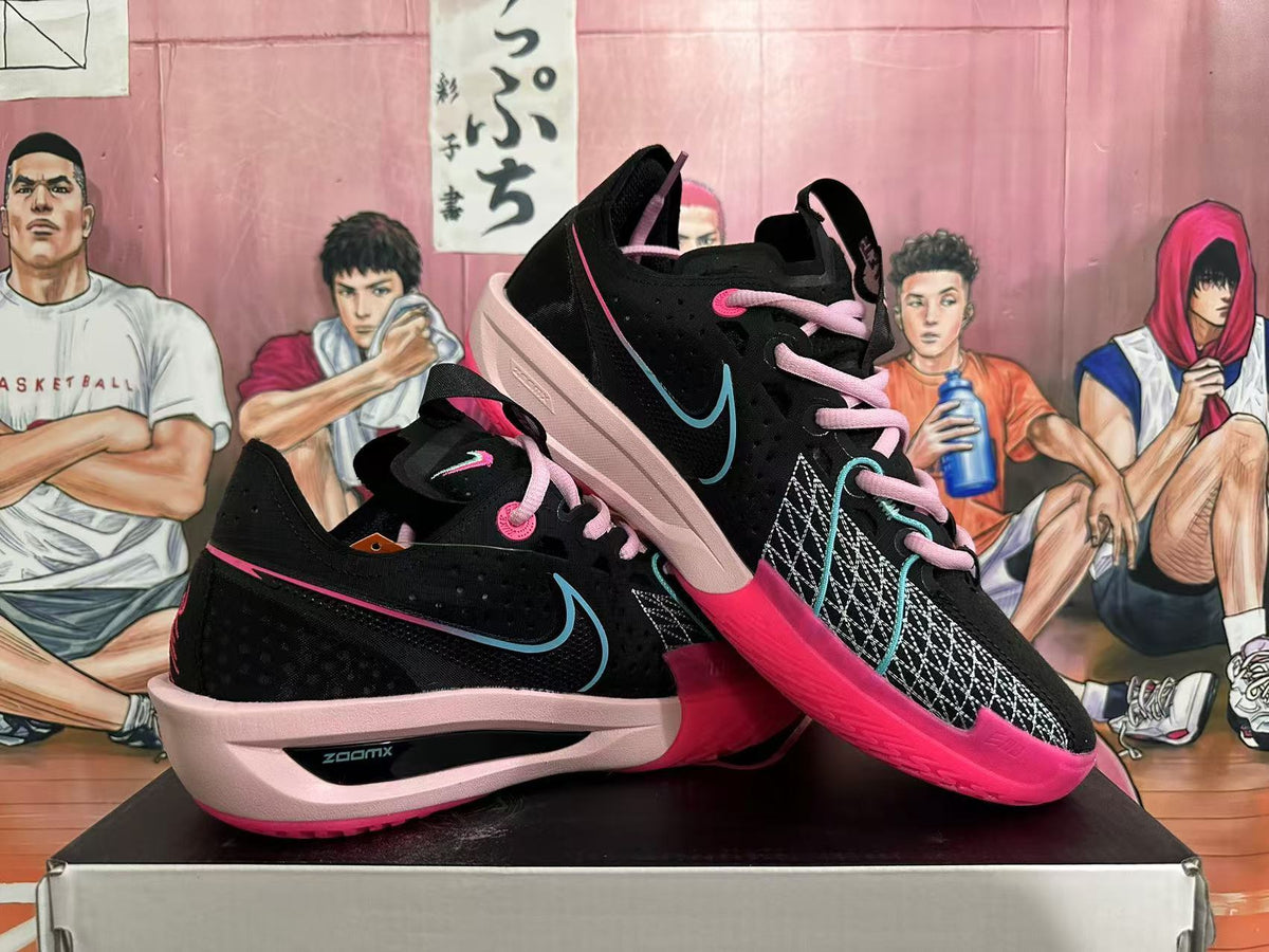 Nike Basketball Shoes in Black Pink and Teal - product image from the listing.