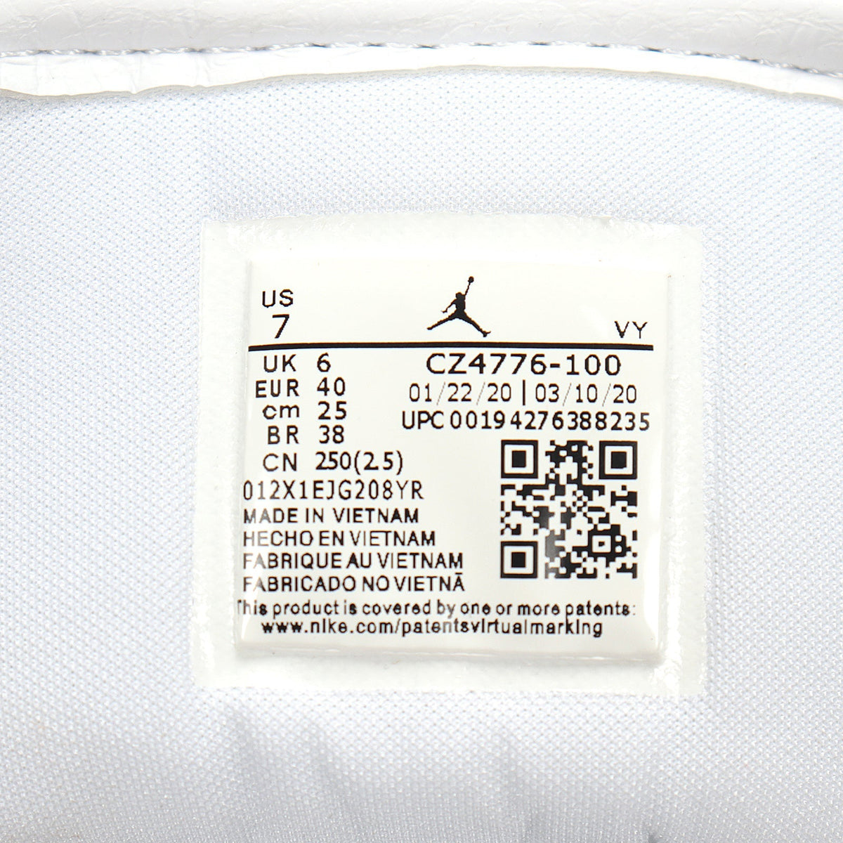 Nike Air Force 1 Low in White Metallic Gold CZ4776-100 - product image from the listing.