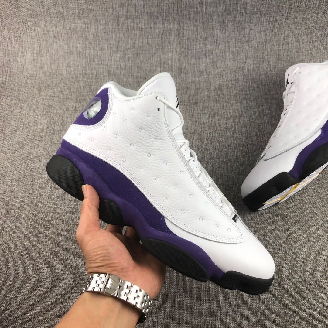 Air Jordan 13 Lakers Sneakers White Purple 414571-105 - product image from the listing.