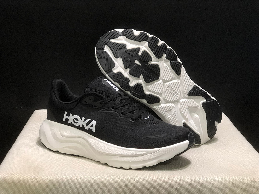 HOKA Arahi 8 Running Shoes in Black and White - product image from the listing.