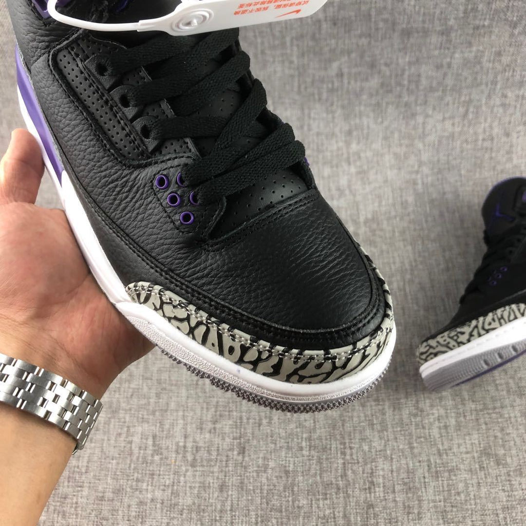 Air Jordan 3 Court Purple Black Sneakers CT8532-050 - product image from the listing.