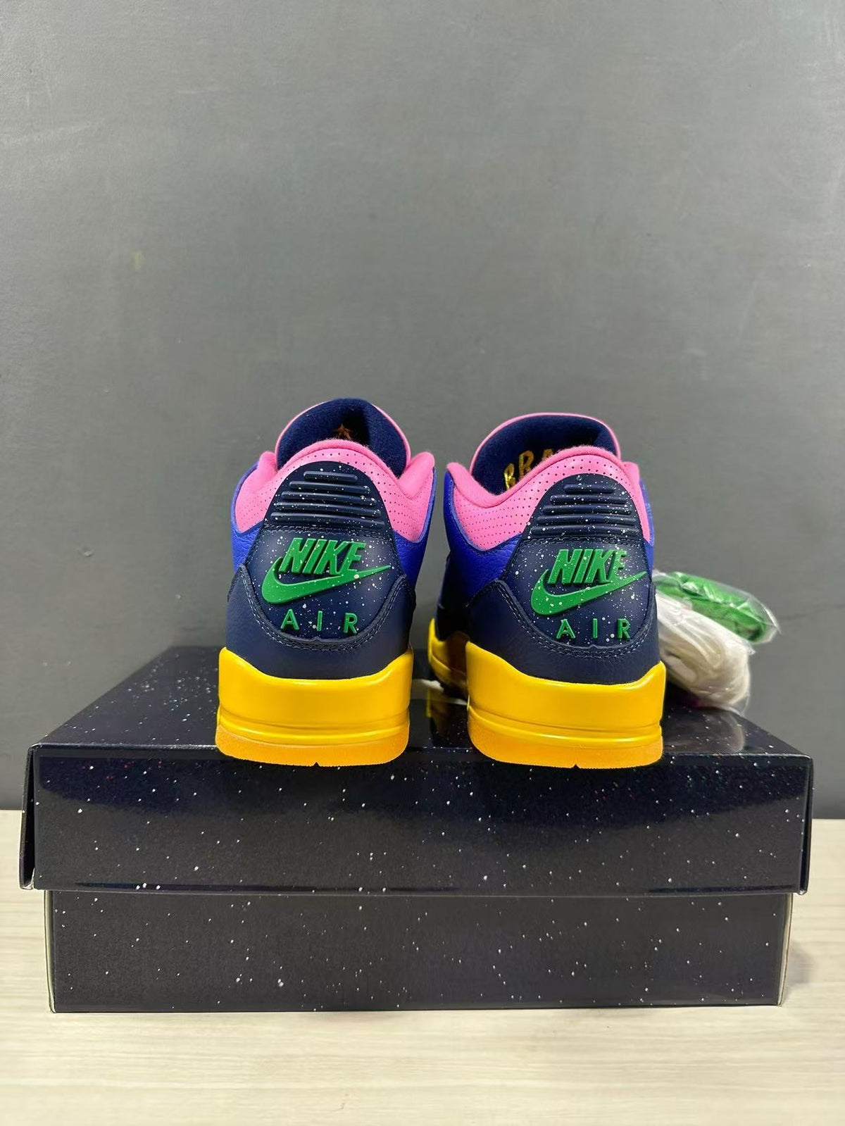 Air Jordan 3 OG Brasil Blue Pink Yellow IV4871-400 - product image from the listing.