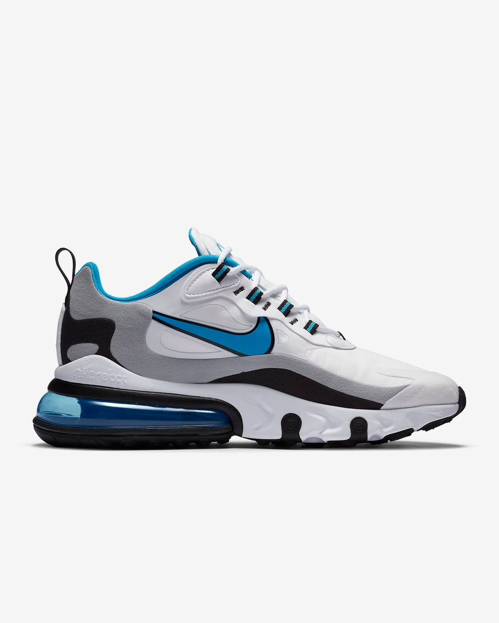 Nike Air Max 270 React Sneakers in White Blue CT1280-101 - product image from the listing.