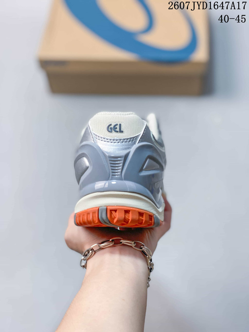 ASICS GEL-RESOLUTION 5 Tennis Shoes in White Grey Orange - product image from the listing.