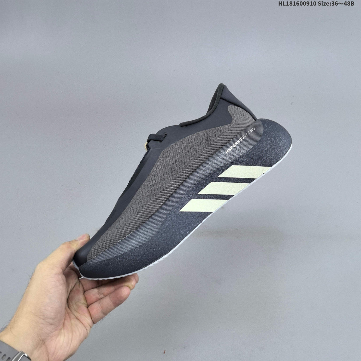 Adidas Hyperboost EDGE Running Sneakers in Black Gray KL1937 - product image from the listing.
