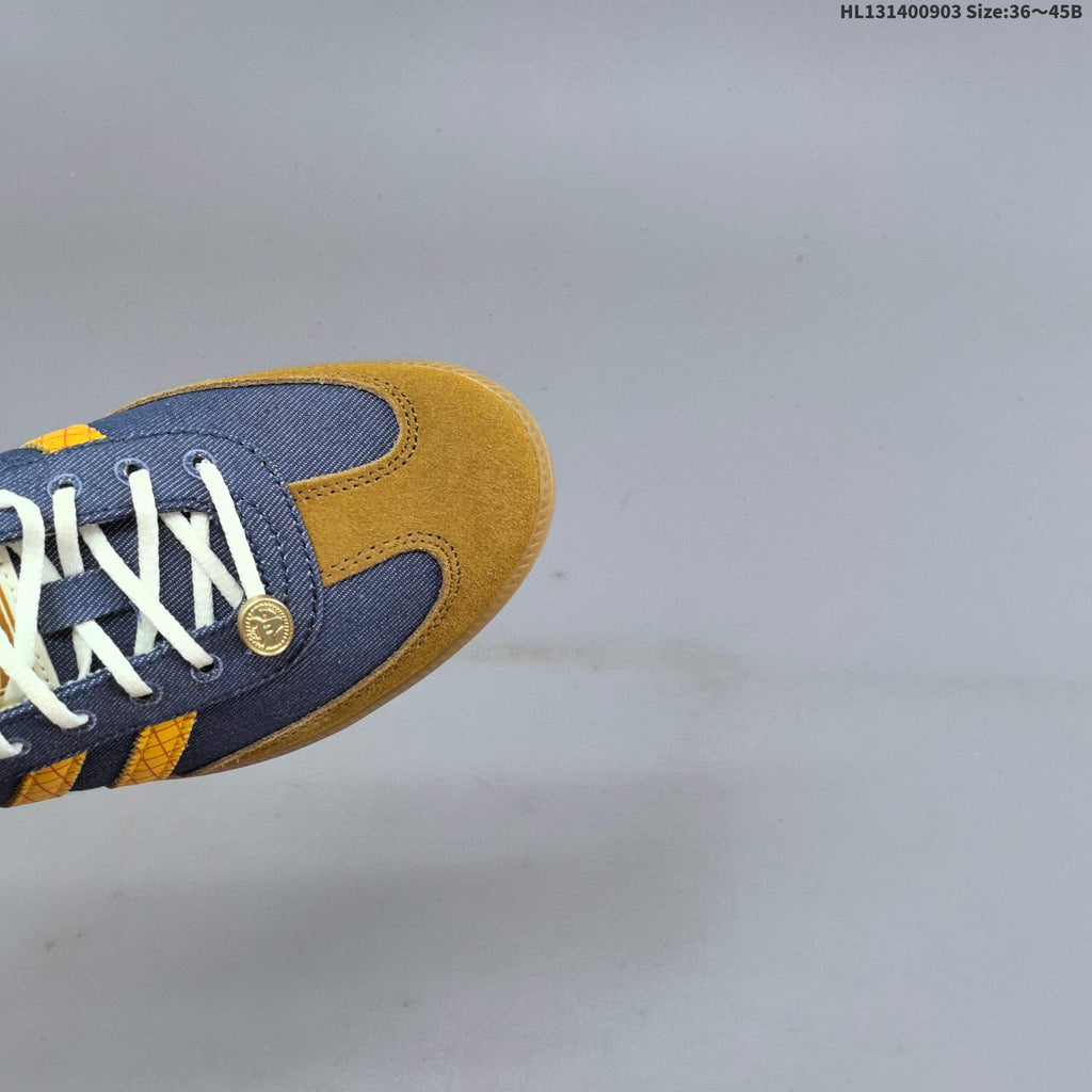 Adidas Originals Samba Sneakers in Blue and Gold LA3985 - product image from the listing.