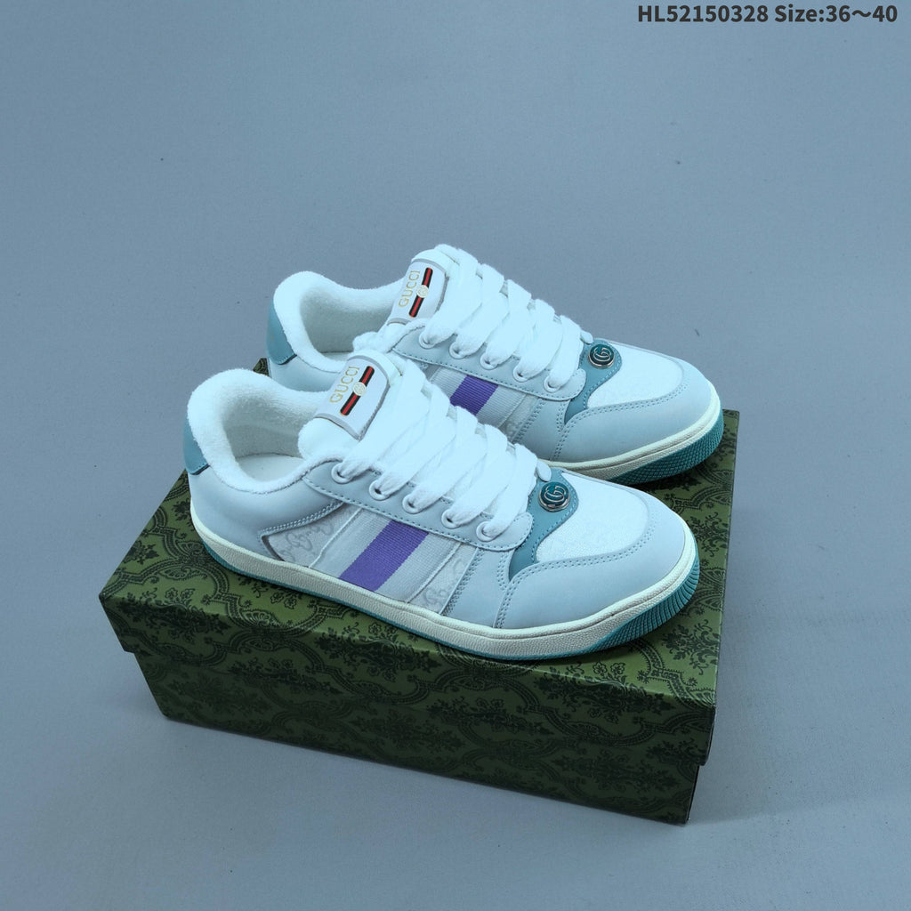 Gucci Screener Distressed Low-Cut Sneakers - product image from the listing.