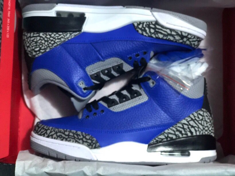 Jordan 3 Retro Sneakers in Royal Blue Grey CT8532-400 - product image from the listing.