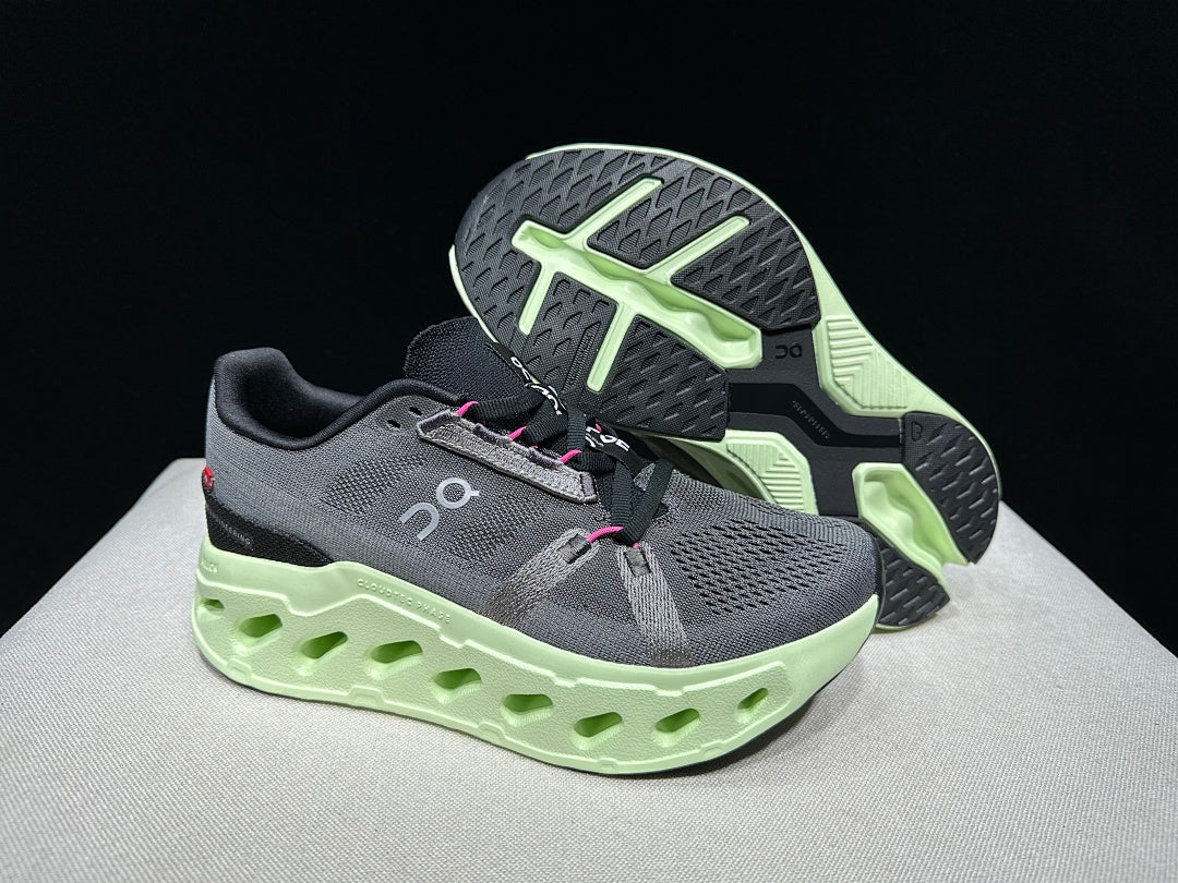 Gray and Lime On Cloud eclipse Running Shoes - product image from the listing.