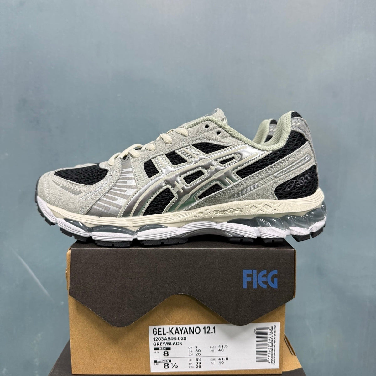 ASICS GEL-KAYANO 12.1 Sneakers in Grey Black 1203A846-020 - product image from the listing.
