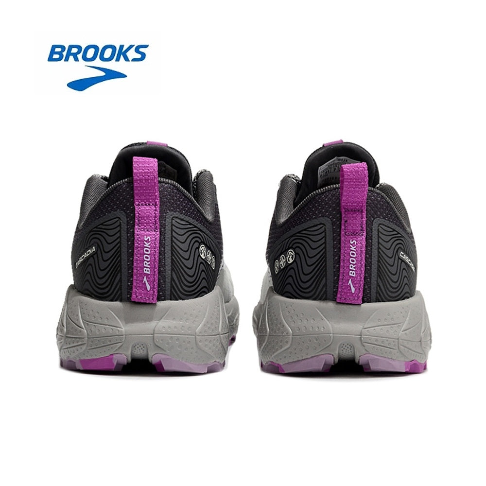 Gray and Purple Brooks Cascadia 17 Trail Running Shoes - product image from the listing.