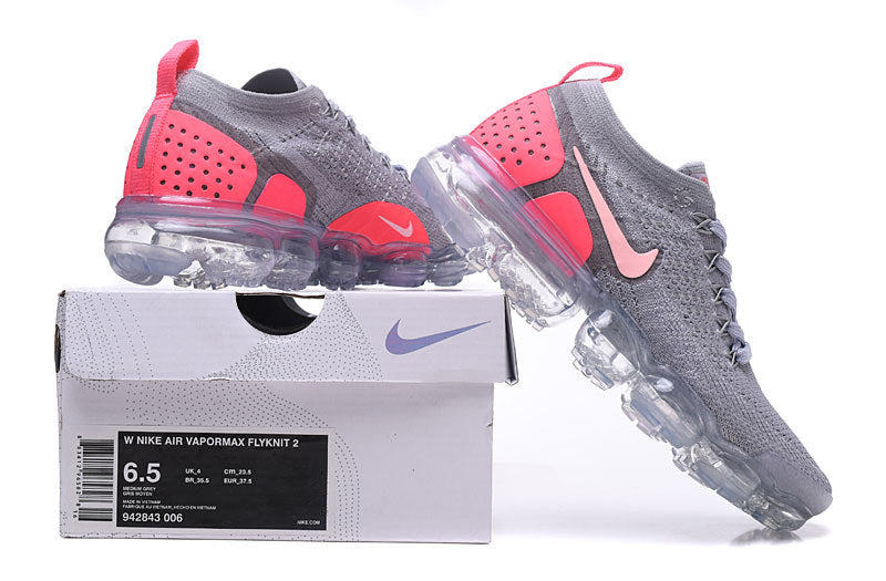 Nike Air VaporMax Flyknit 2 Sneakers in Grey Pink 942843-006 - product image from the listing.