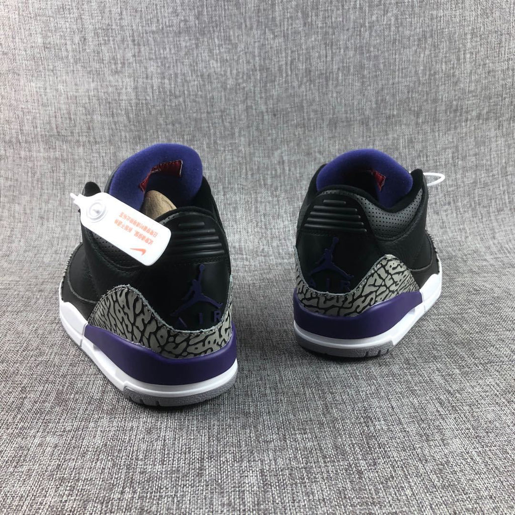 Air Jordan 3 Court Purple Black Sneakers CT8532-050 - product image from the listing.