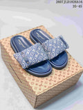 Louis Vuitton Pool Pillow Monogram Slide Sandals in Navy - product image from the listing.