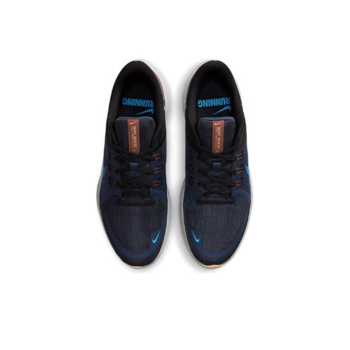 Nike Quest 4 Running Shoes in Black Blue DA1105-400 - product image from the listing.