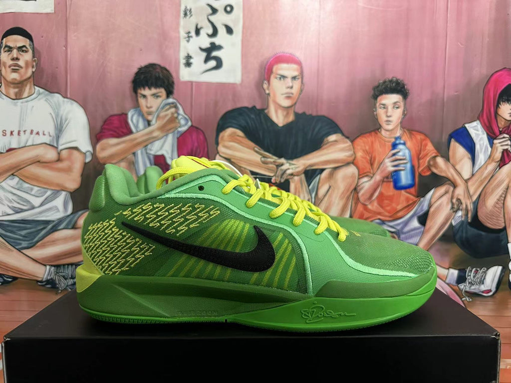 Green and Volt Nike Basketball Shoes - product image from the listing.