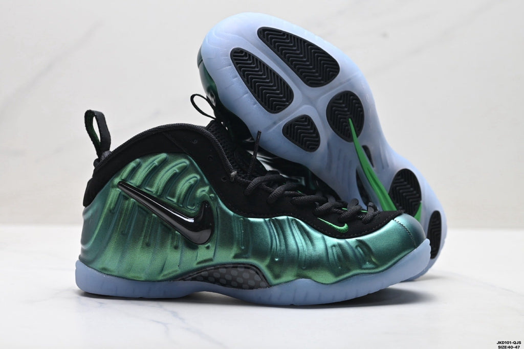 Nike Air Foamposite One Huarache Sneakers in Black Green - product image from the listing.