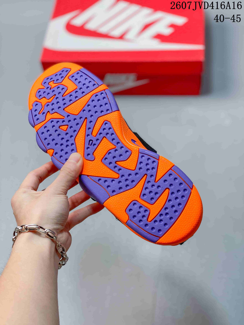 Nike Air Basketball Sneakers in Black Purple Orange 2607JVD416A16 - product image from the listing.