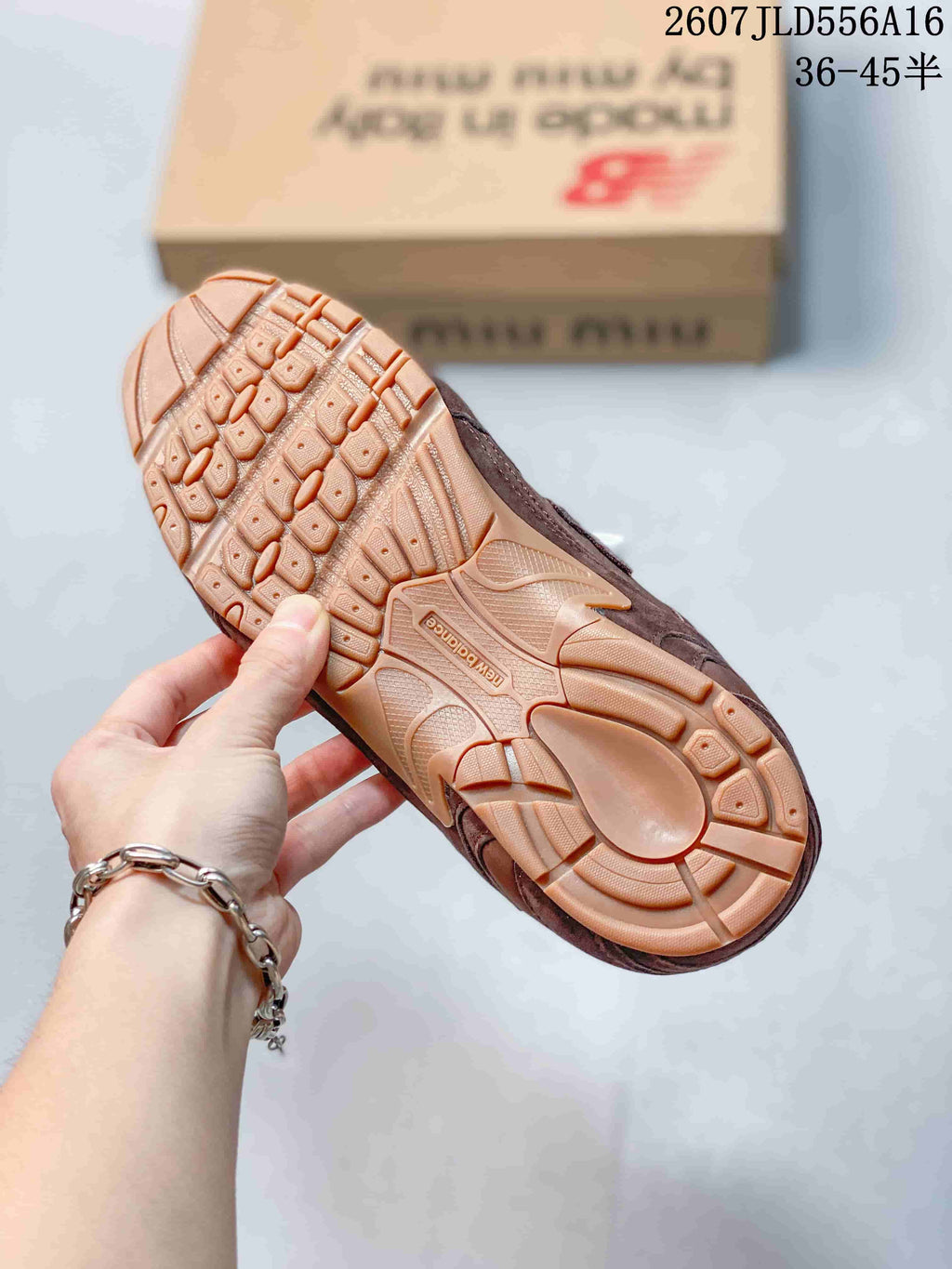 Miu Miu x New Balance 530 SL Sneakers in Brown 2607JLD556A16 - product image from the listing.