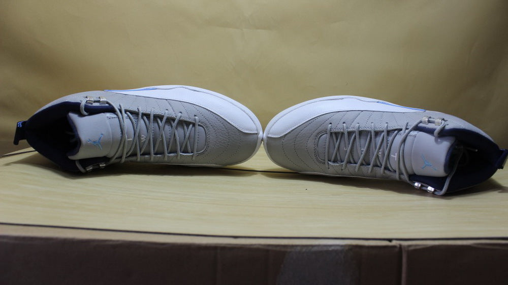 Air Jordan 12 GreyBlue High-Cut Sneakers - product image from the listing.