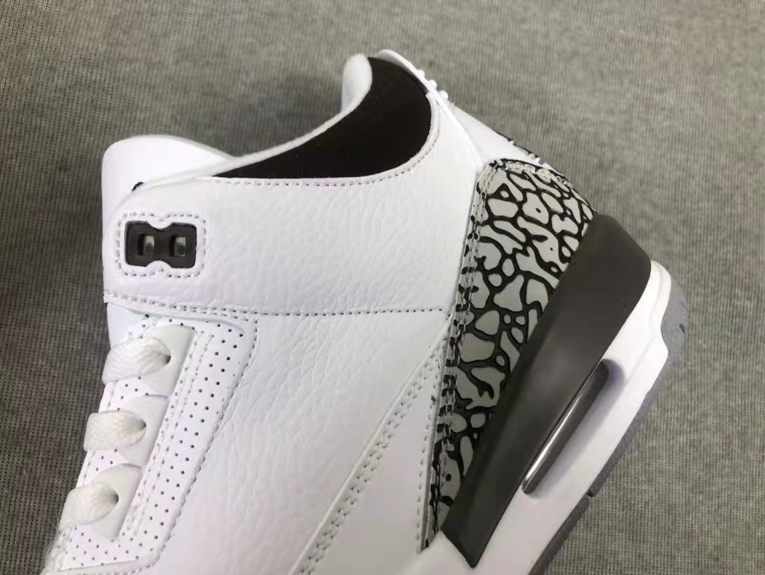 Air Jordan 3 Women's White Brown Sneakers DH3434-110 - product image from the listing.