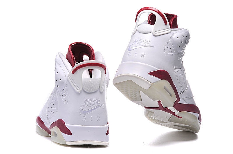 Air Jordan 6 Retro High Sneakers in White and Red - product image from the listing.