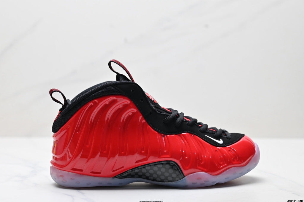 Nike Air Foamposite Penny High-Top Sneakers in Red Black - product image from the listing.