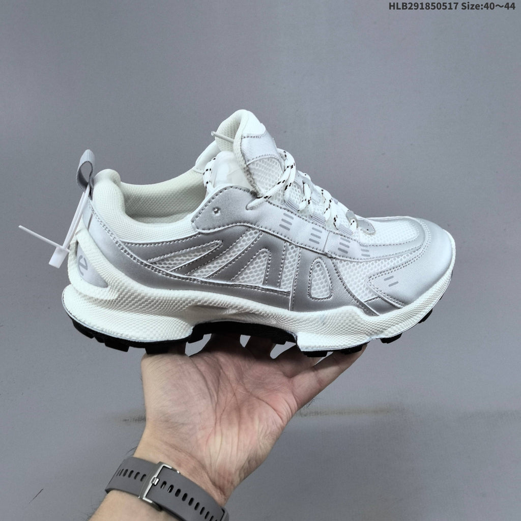 Black and White Ecco Biom C-Trail Low-Top Sneakers - product image from the listing.