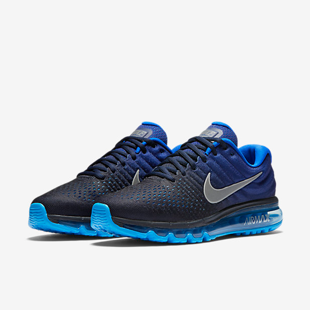 Nike Air Max 2017 Running Shoes in Blue 849559-400 - product image from the listing.