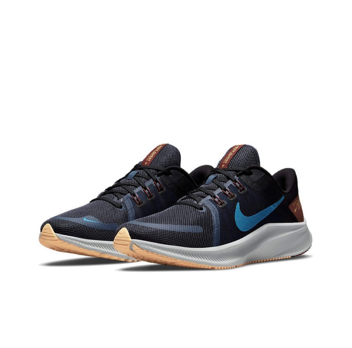 Nike Quest 4 Running Shoes in Black Blue DA1105-400 - product image from the listing.