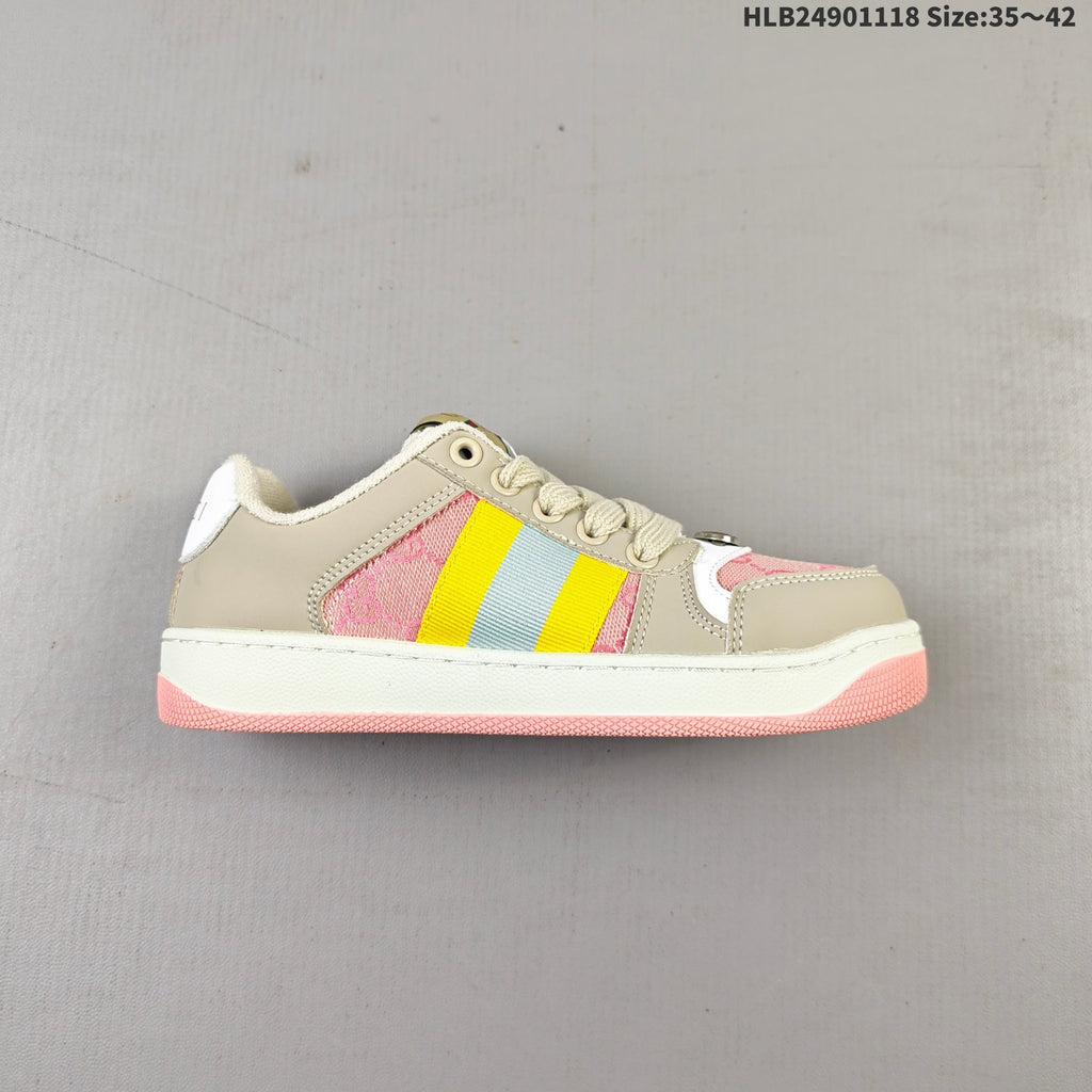 Gucci Screener Low-Top Sneakers in Beige, in Pink and Multicolor - product image from the listing.