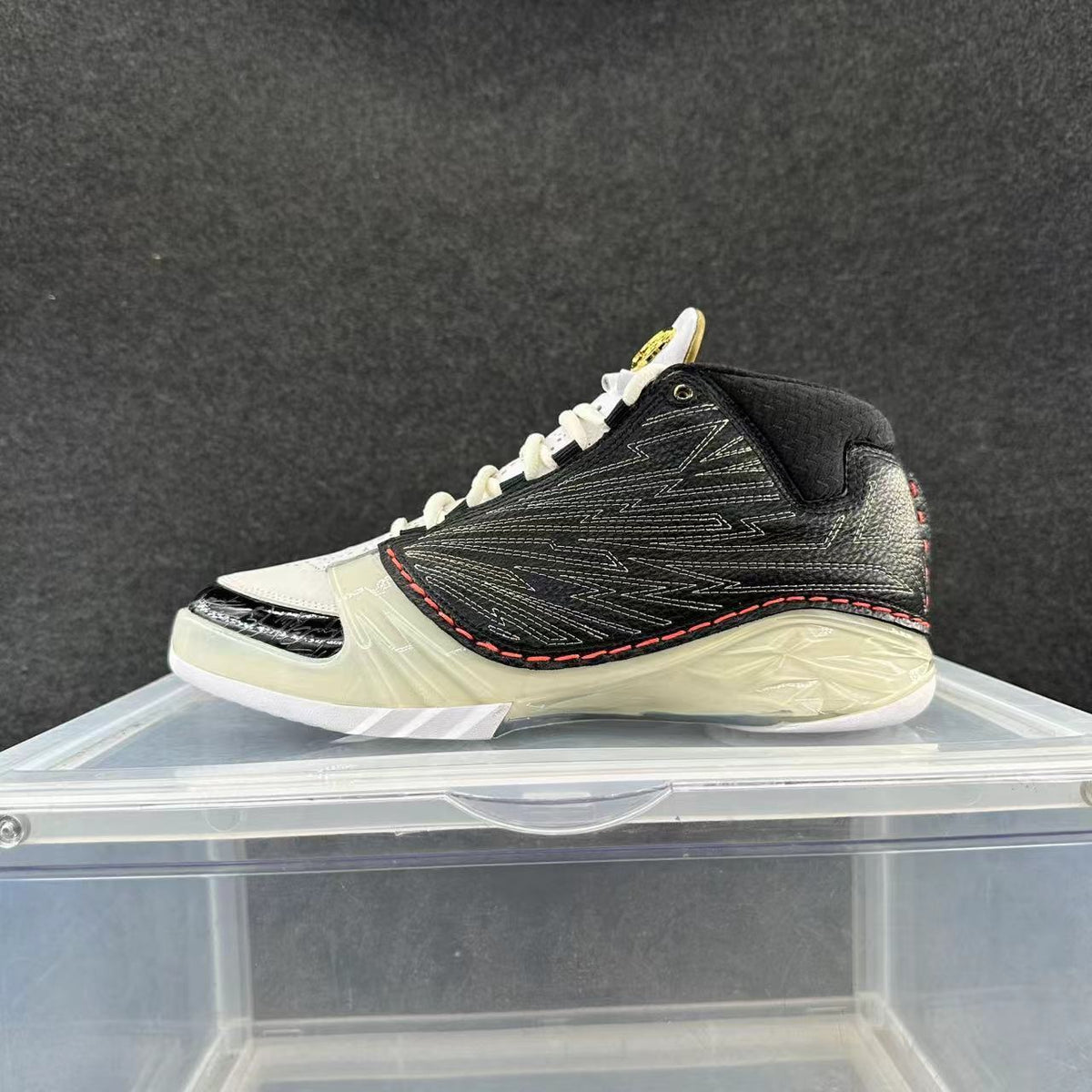 Black and White High-Cut Basketball Sneakers - product image from the listing.