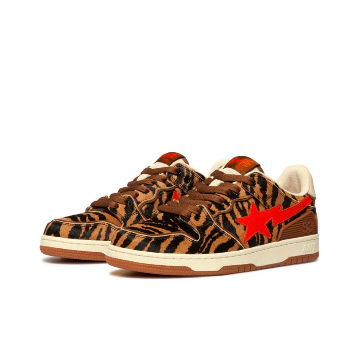 BAPE SK8 STA Tiger-Stripe Low-Cut Sneakers - product image from the listing.