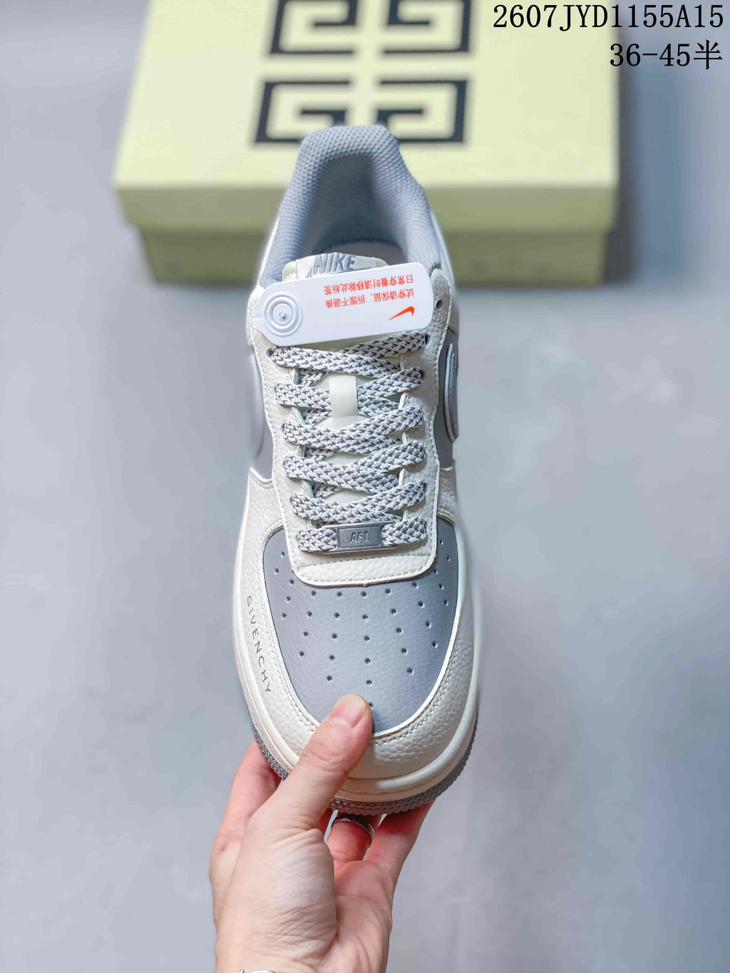 Nike Air Force 1 Low Sneakers in Gray Blue 2607JYD1155A15 - product image from the listing.