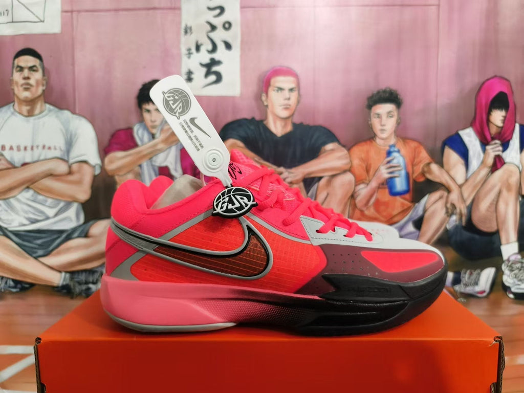 Nike Basketball Shoes in Red and Gray - product image from the listing.