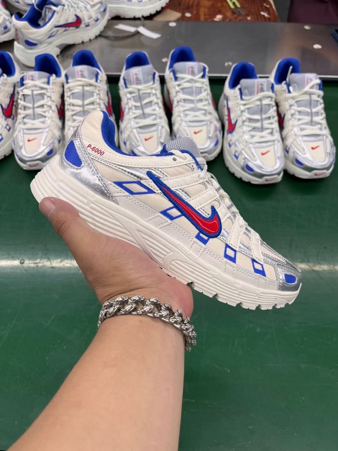 Nike P-6000 Sneakers in White Blue CJ7789-162 - product image from the listing.
