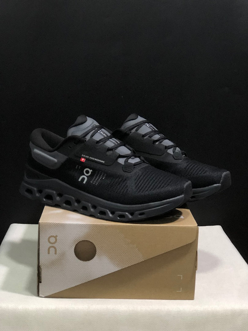 On Cloudstratus 3 Running Shoes in Black - product image from the listing.