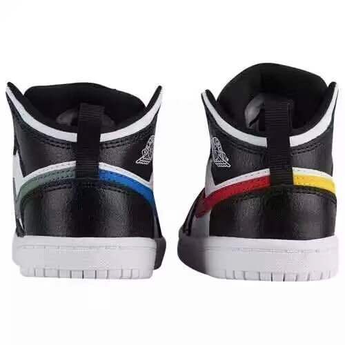 Air Jordan 1 Mid Four-Color Swoosh Sneakers - product image from the listing.