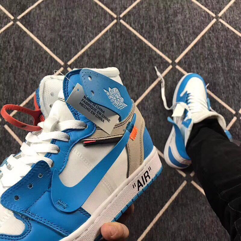 Air Jordan 1 High Sneakers in Off-White University Blue - product image from the listing.