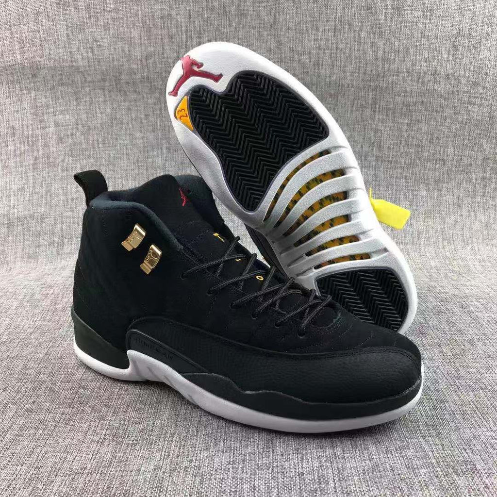 Air Jordan 12 Black Gold Sneakers 130690-017 - product image from the listing.