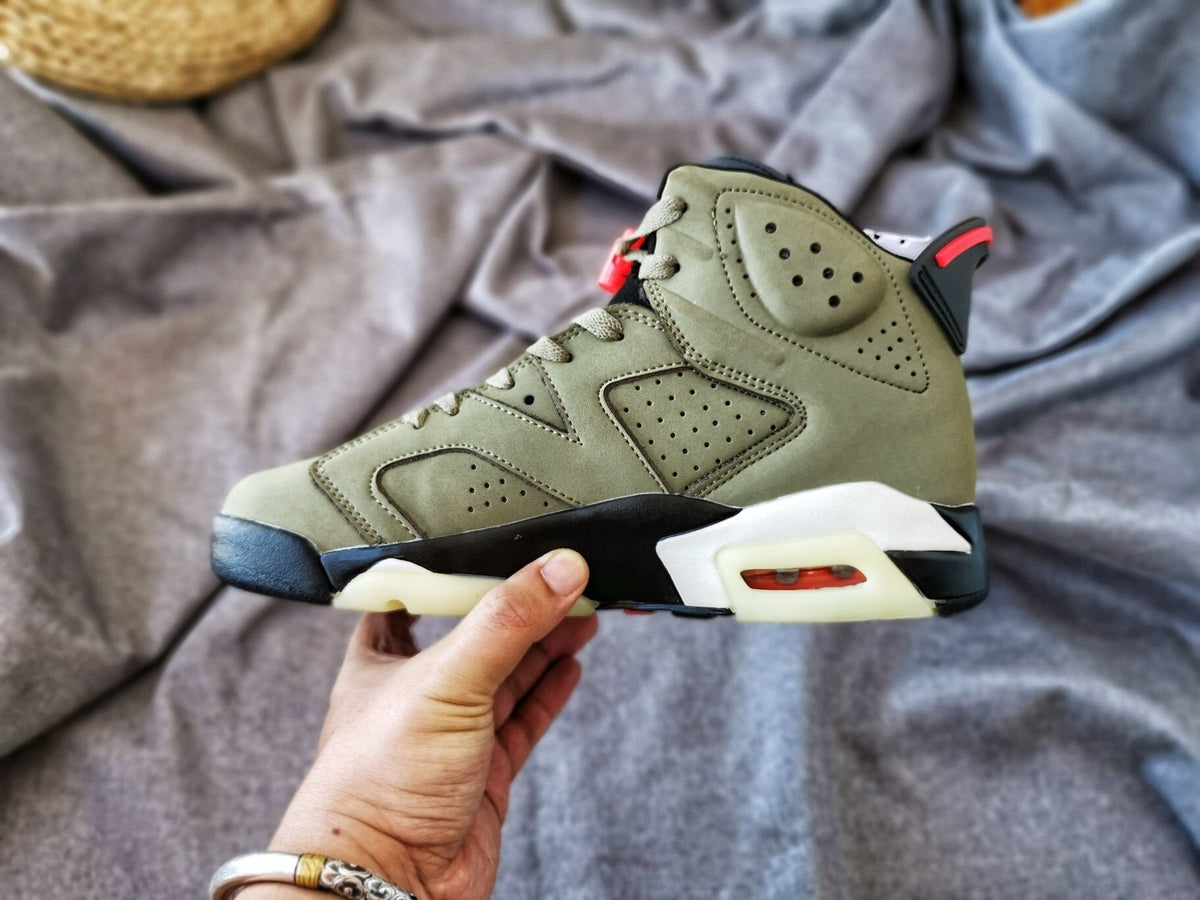 Jordan 6 TS 3M High-Top Sneakers in Olive - product image from the listing.