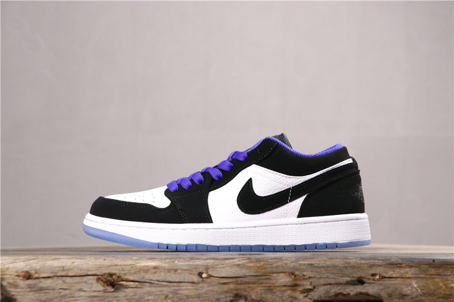 Air Jordan 1 Low White Black Dark Concord Sneakers - product image from the listing.