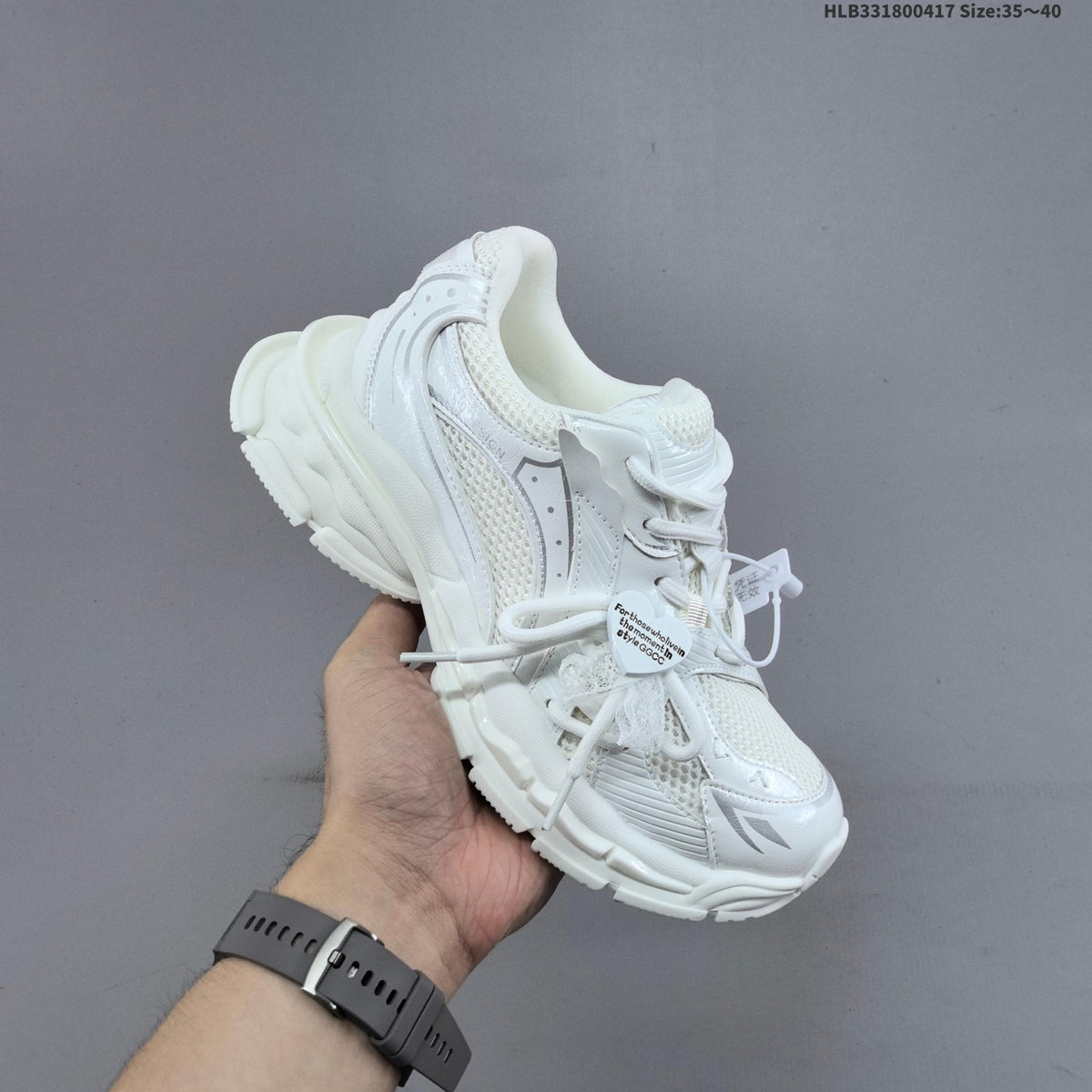 White GG-CC Chunky Low Sneakers - product image from the listing.