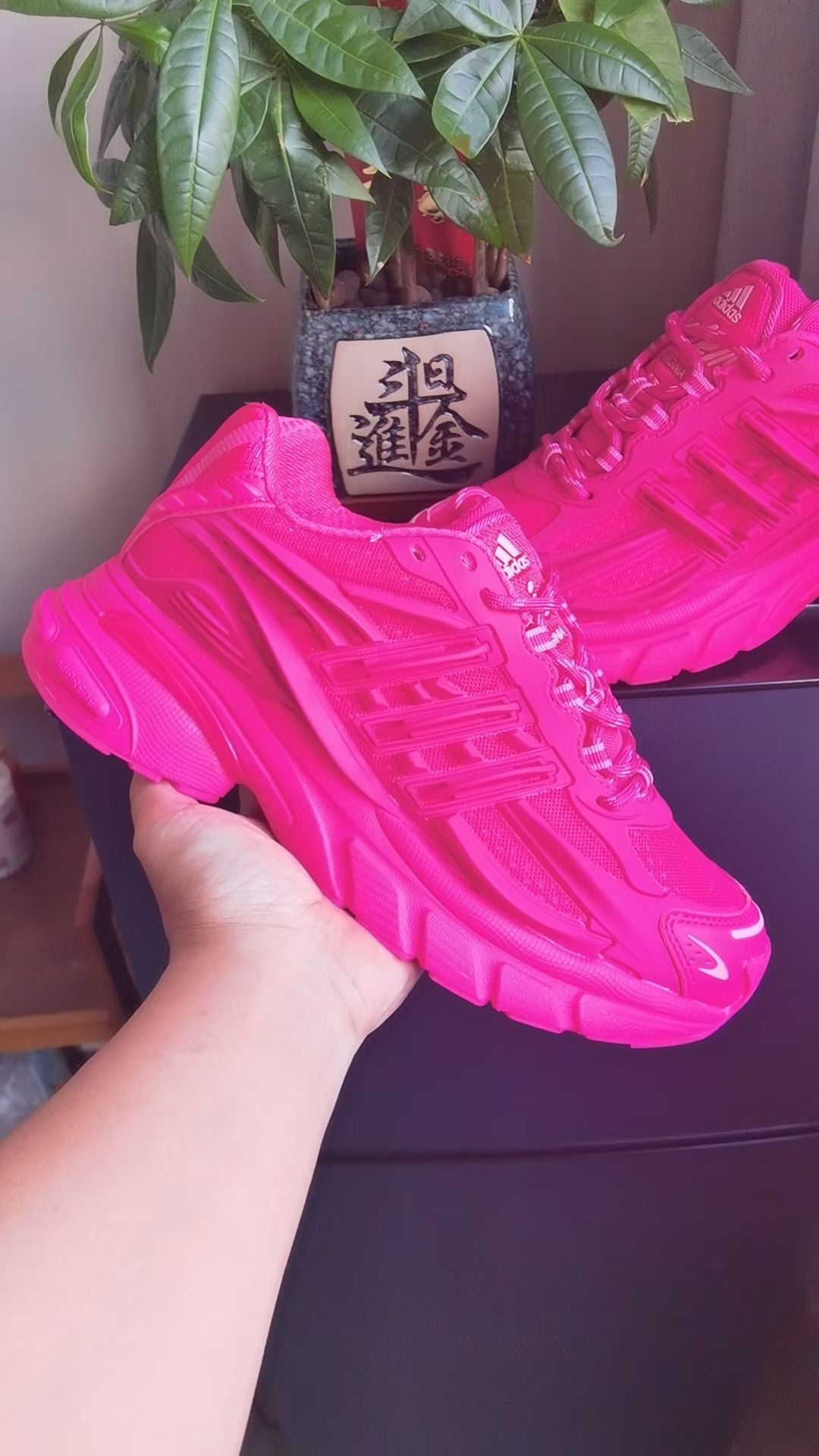Adidas Pink Running-Style Trainers - product image from the listing.