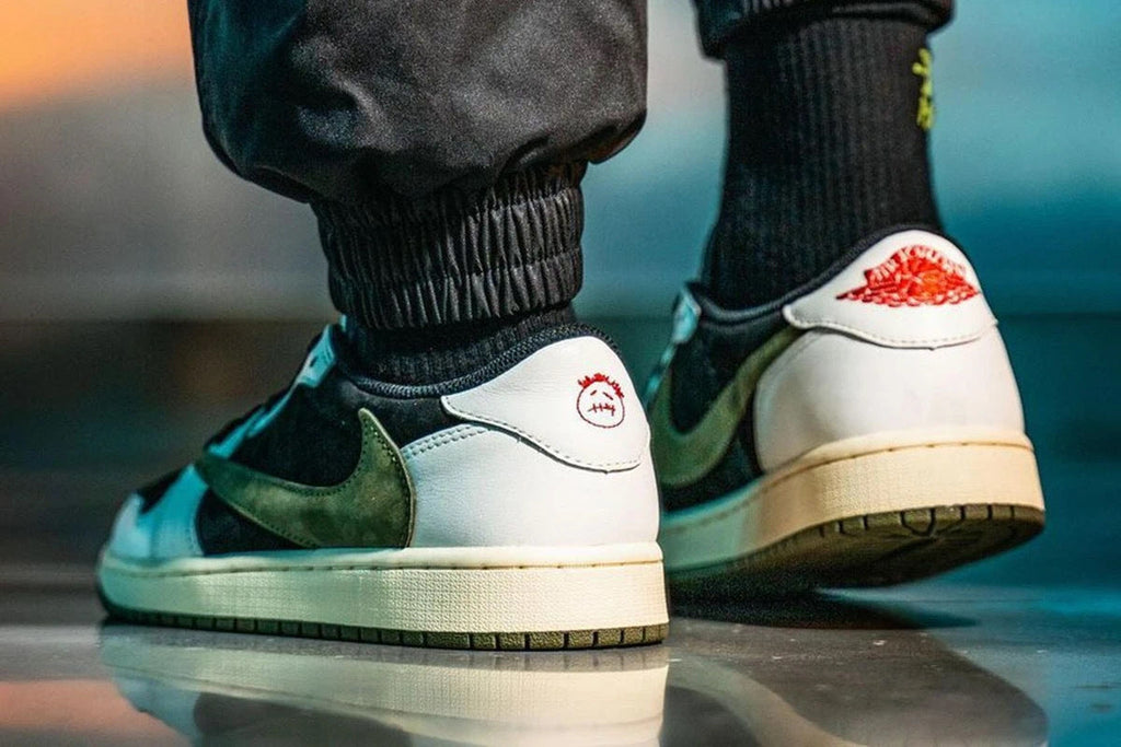 Nike Air Jordan 1 Low Travis Scott Sneakers in Olive DZ4137-106 - product image from the listing.